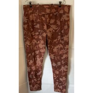 LOGO Layers Lori Goldstein Womens Large Terracotta Floral Snakeskin Leggings